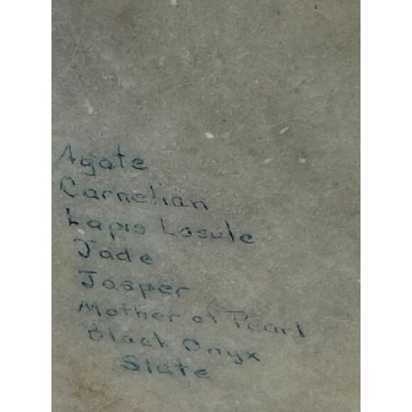 Handcrafted Stone Inlay Floral Art Panel Featuring Agate Carnelian Lapis Lazuli - Picture 6 of 6